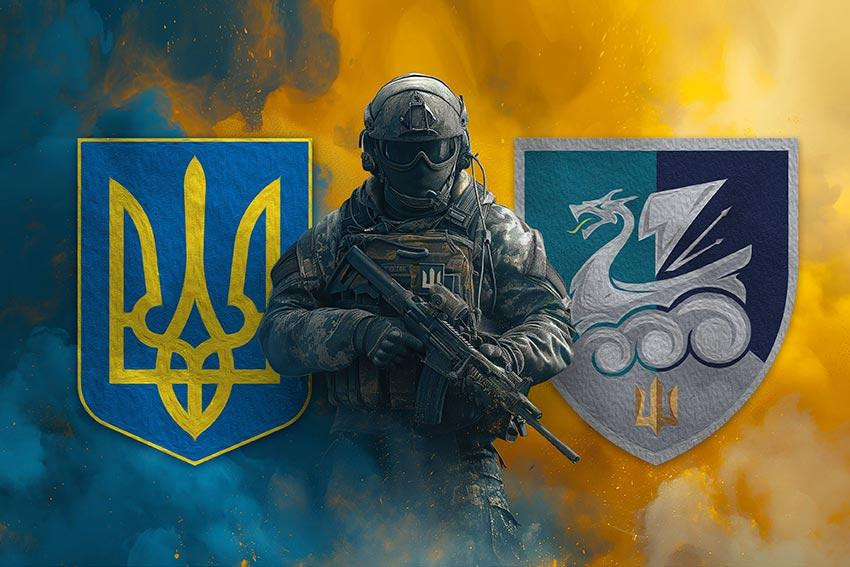 Прапор Воїн 36 ОБрМП з Гербом України 600х900 мм Запоріжжя - фото 1