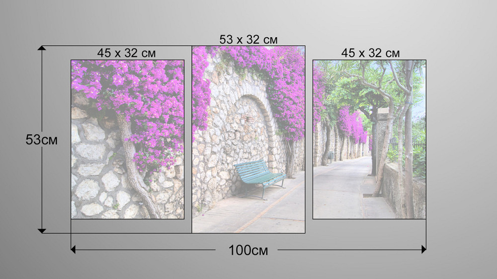 Модульна картина Квіткова Алея Art-164_3 Київ - фото 3