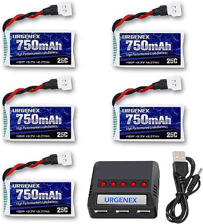 Акумуляторна батарея URGENEX LiPo 3.7 В 750 мАг 5 шт. з роз'ємом Molex зарядний пристрій 5 в 1 для Syma X5A X5SW X5C X5C X5 Дніпро