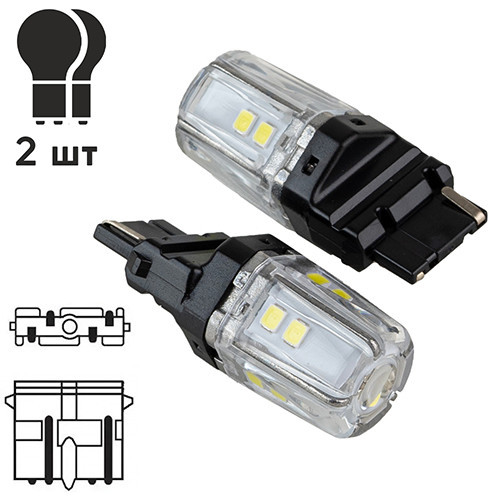 LED лампа PULSO габаритна 3156 W2.5x16q 12 SMD 2835 1 контакт 9-36В 550лм білий Харків - фото 3