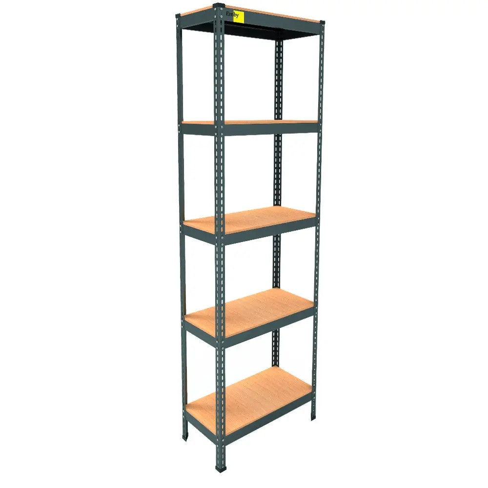 Металлический стеллаж Emby Light Series (размер 2100х600x300мм) 5 полок ДСП до 100кг Черный Винница - изображение 3