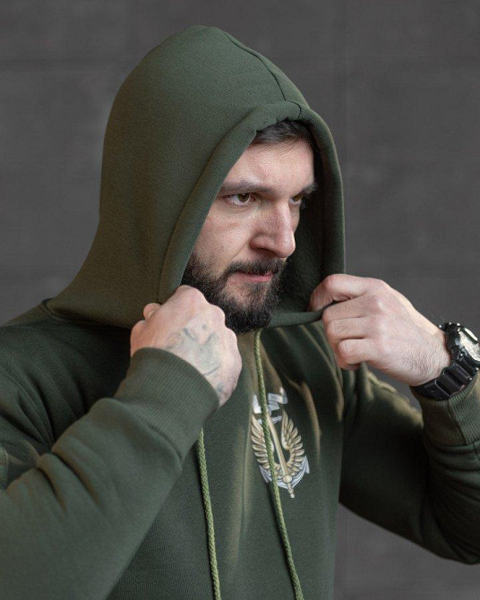 Худи CELEO на флисе  Вірний завжди олива ВТ7987 Одесса - изображение 5