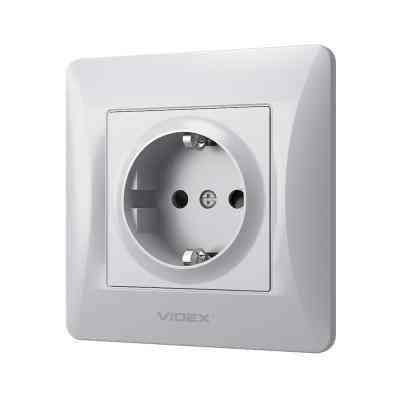 Розетка Videx BINERA 2ая із заземленням кремова (VF-BNSK1G-SS) Вінниця