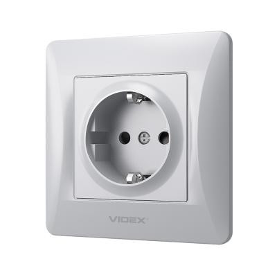 Розетка Videx BINERA 2ая із заземленням кремова (VF-BNSK1G-SS) Вінниця - фото 2