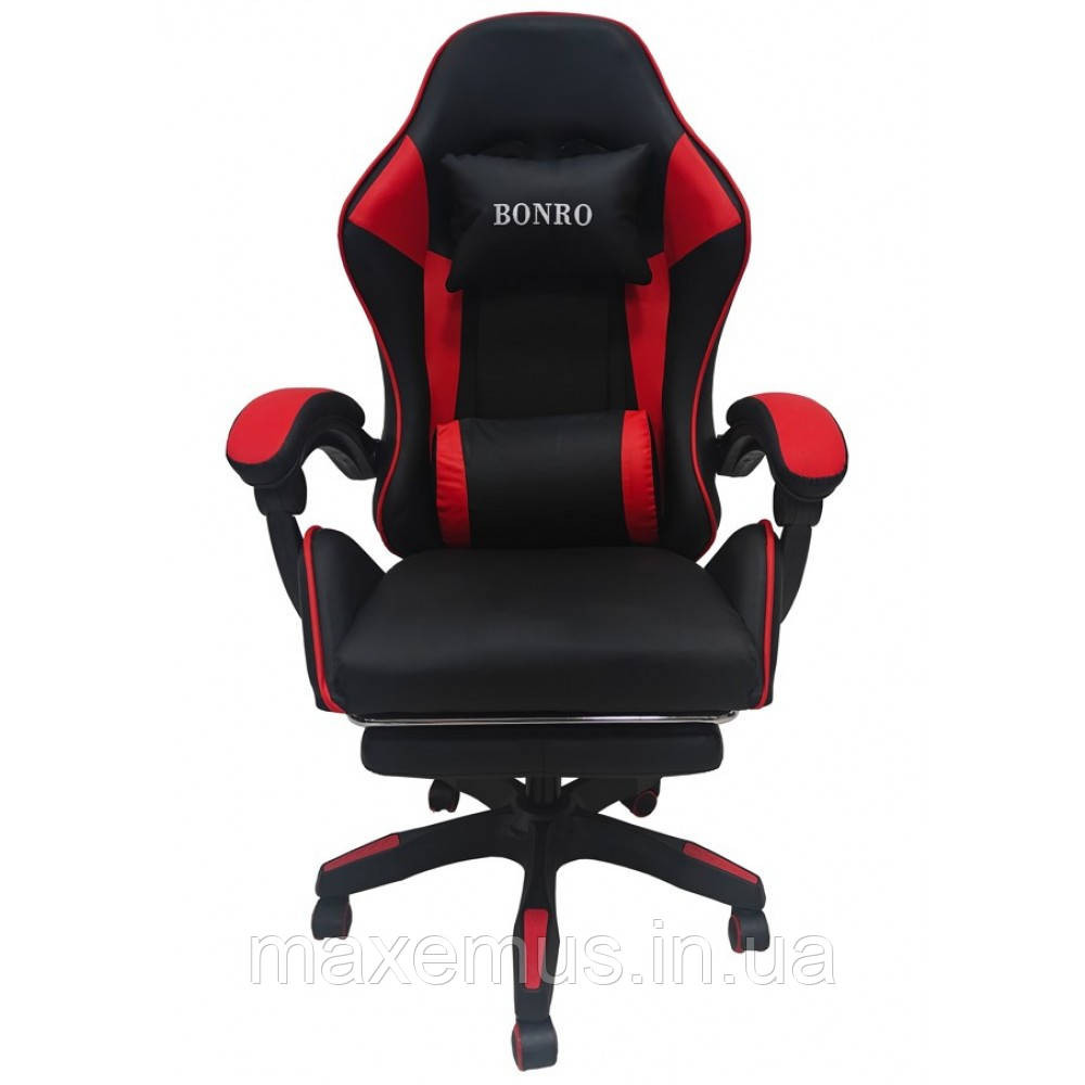 Кресло с регулировкой спинки В 945 с подставкой для ног кресло для геймера компьютерное красное Мостиська - фото 5