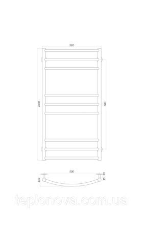 Полотенцесушитель Черный Нержавейка UNIO 1000x530-9 Лесенка Дуга Елит Черная Черновцы
