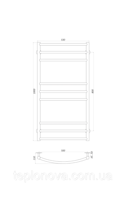Полотенцесушитель Черный Нержавейка UNIO 1000x530-9 Лесенка Дуга Елит Черная Черновцы - изображение 3