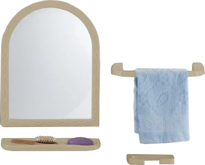 Дзеркало з полицею пластик (набір 37х48см) білий Харків - фото 3