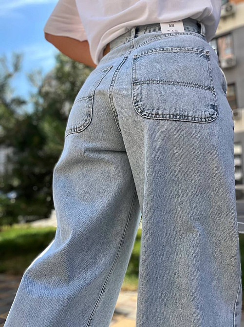Джинсы женские Its Basic 03097 SKATER широкие косые карманы рваные, голубой, 32, 32 Одесса - изображение 3