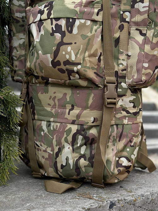 Тактичний рюкзак 120л мультикам з системою molle, каркасом і матеріалом оксфорд для військових Львів - фото 5