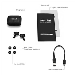Беспроводные наушники Marshall Motif A.N.C. Black | Bluetooth 5.2, ANC, до 25 ч, вакуумные TWS, USB-C Киев - изображение 8