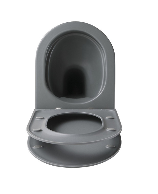 Унітаз підвісний Mixxus Premium TOPPER-0303-R GRAY 495x370x350mm система змиву RIMLESS (MP6657) Київ - фото 5