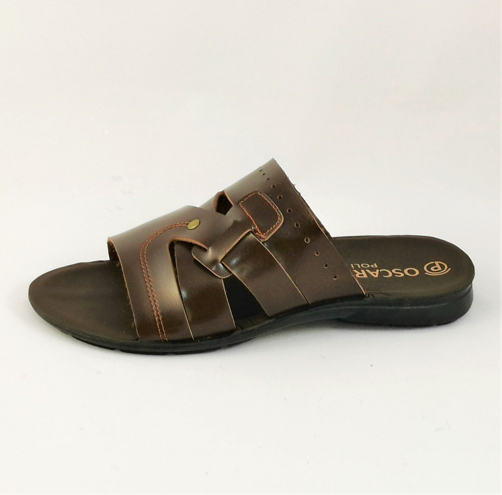 Мужские Шлёпанцы Тапочки Сланцы Коричневые Кожаные (размеры: 41,42,43,44) Днепр - изображение 5