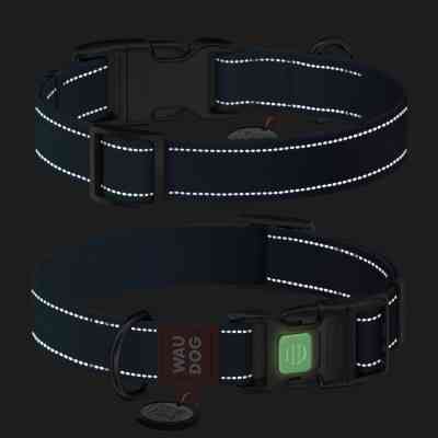 Ошейник для животных WAUDOG Nylon Mono с QR паспортом, пластиковый фастекс M синий (521012) Винница