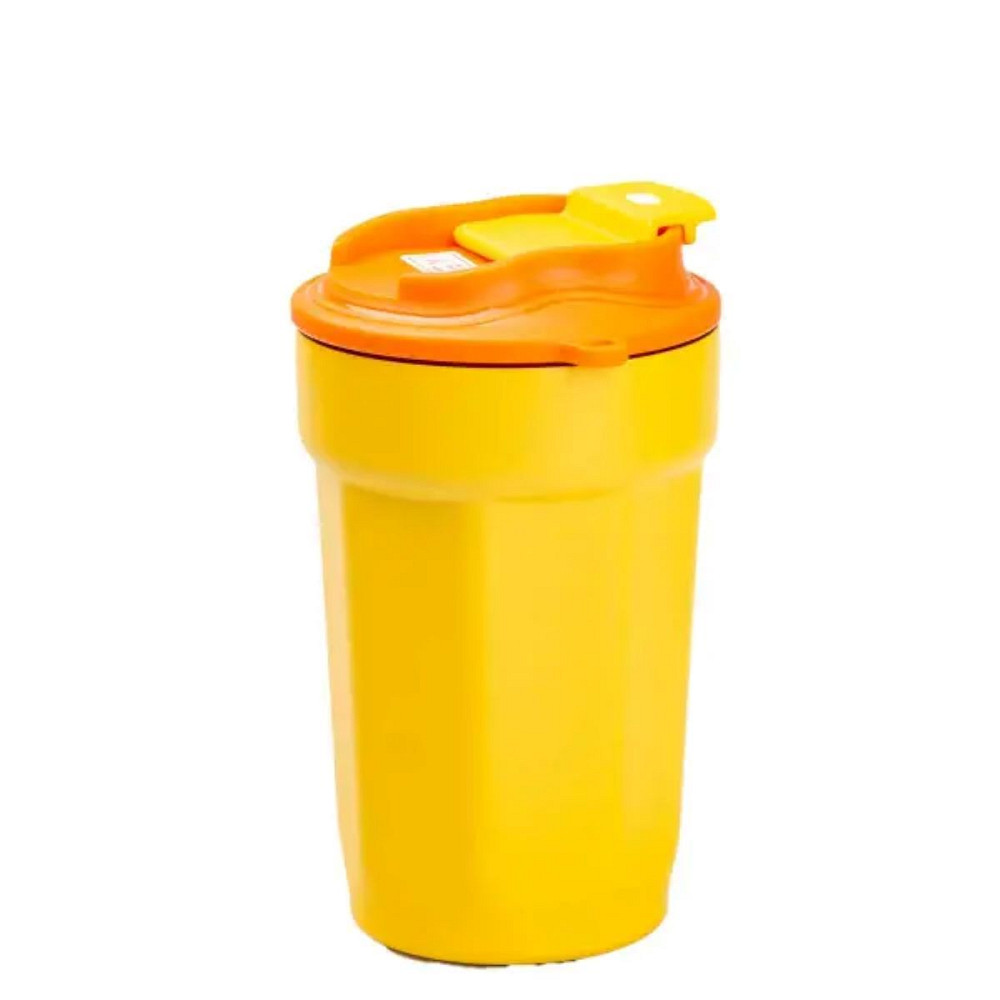 Happy Life Термокружка 450 мл з кришкою на защіпці G. Duck Жовтий Коломия - фото 4