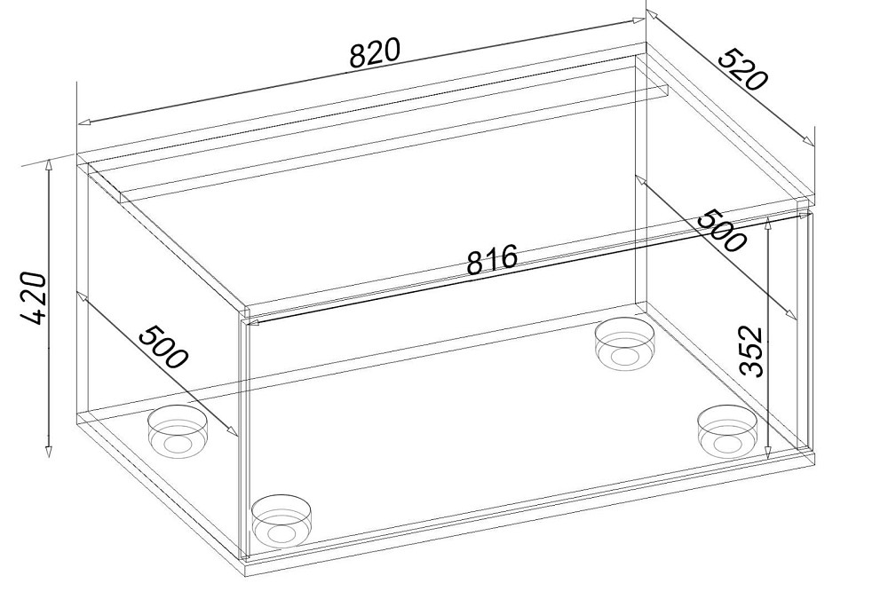 Тумба в гостиную Hugo H-8, Бетон, 820/520/420 Львов - изображение 2