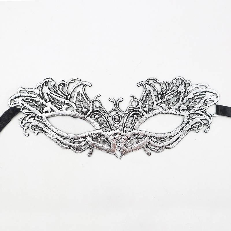 Маска на маскарад на лице на зав`язках унісекс 21 на 6 см сріблястий Київ - фото 1