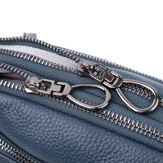 Стильная сумка для женщин с карманами из натуральной кожи Vintage 22600 Синяя Киев