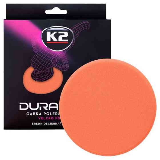 Губка для полірування K2 Duraflex середня помаранчева 150*25мм на липучці Львів