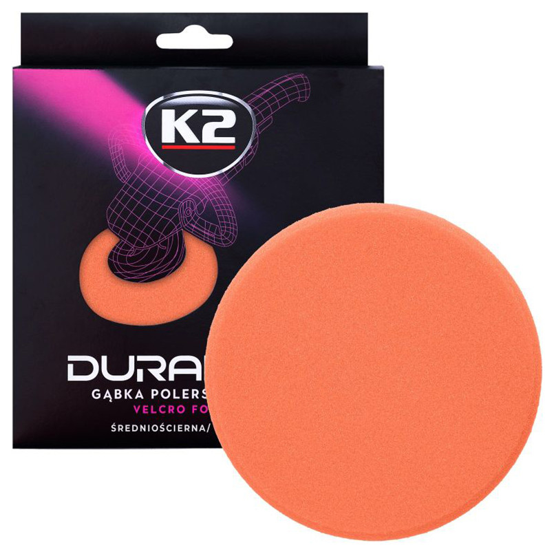 Губка для полірування K2 Duraflex середня помаранчева 150*25мм на липучці Львів - фото 1