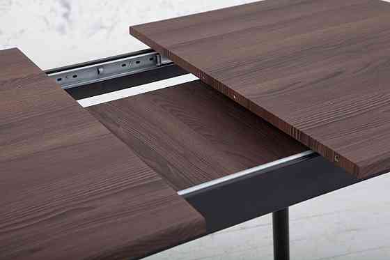 Стіл Соло 110(+35)*70 чорний метал/дуб ТК (горіх) Киев