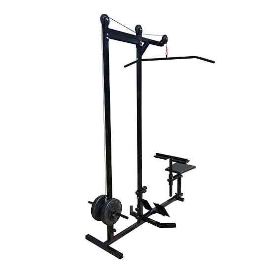 Блокова рама вільна вага з упорами для ніг та лавкою KZ-192 Силові тренажери Київ