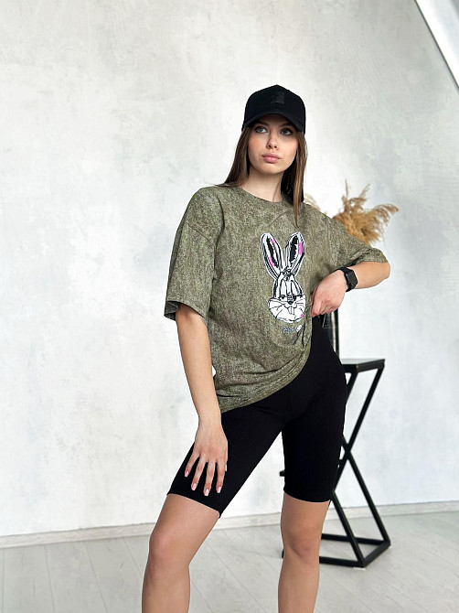 Жіночий костюм з велосипедками рубчик Bunny Київ - фото 1