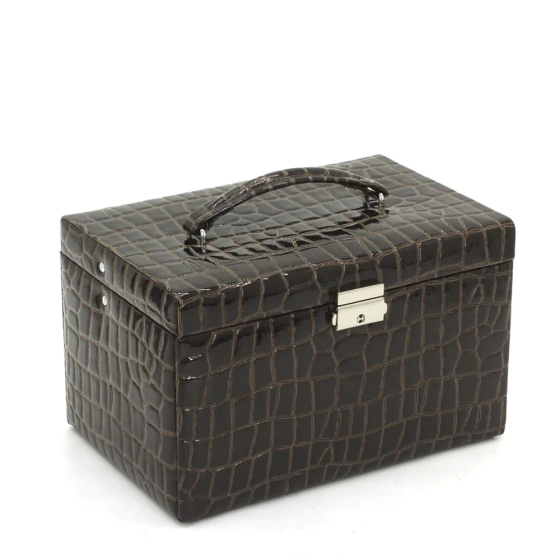 Скринька для коштовностей Friedrich Lederwaren Jolie лакова шкіра крокодила Коричнева Вінниця