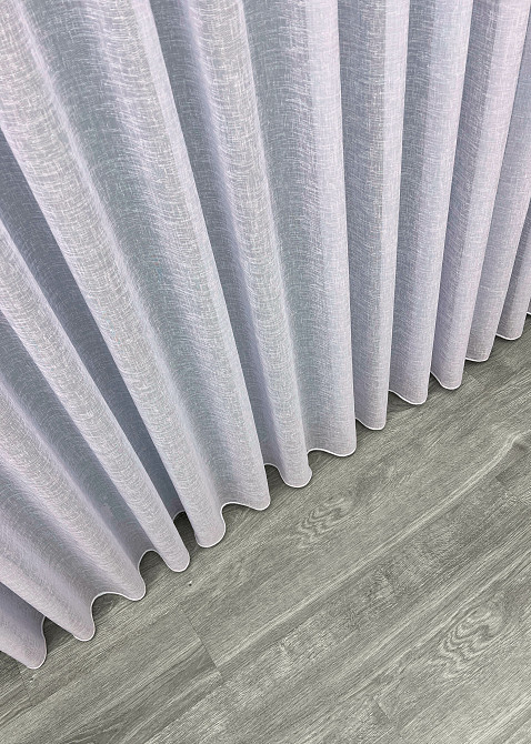 Тюль льон однотонний колір світло блакитний 2027т Київ - фото 7