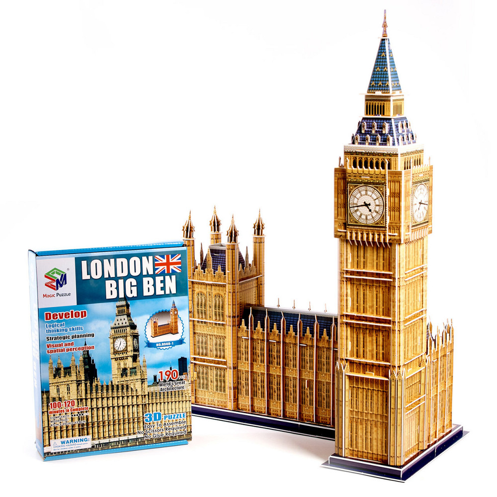 Величезні 3D пазли "Big Ben" Тривимірний конструктор-головоломка 63.8 см * 25 см * 47 см Кам'янець-Подільський - фото 1