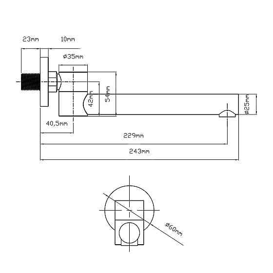 Вилив для систем прихованого монтажу Qtap Vytok 240 мм округлий QTVYT246BLM45935 Black Matt Київ