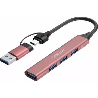 Концентратор Canyon hub DS-02 4in1 USB-A/C Pink (CNS-TDS02P) Вінниця - фото 4
