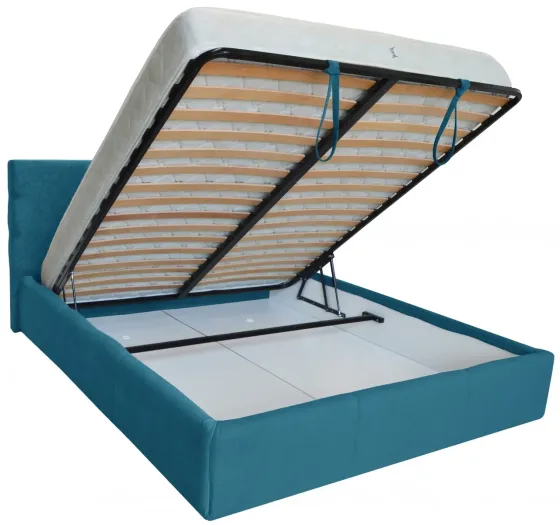 Ліжко Manchester Comfort 120 х 190 см З підйомним механізмом та нішою для білизни Блакитний Київ