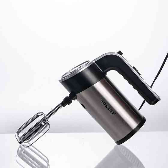 Sokany Стаціонарний міксер Sokany з чашею 4 л, 1000 Вт, 5 швидкостей, 2 насадки, віночки та гак Коломыя