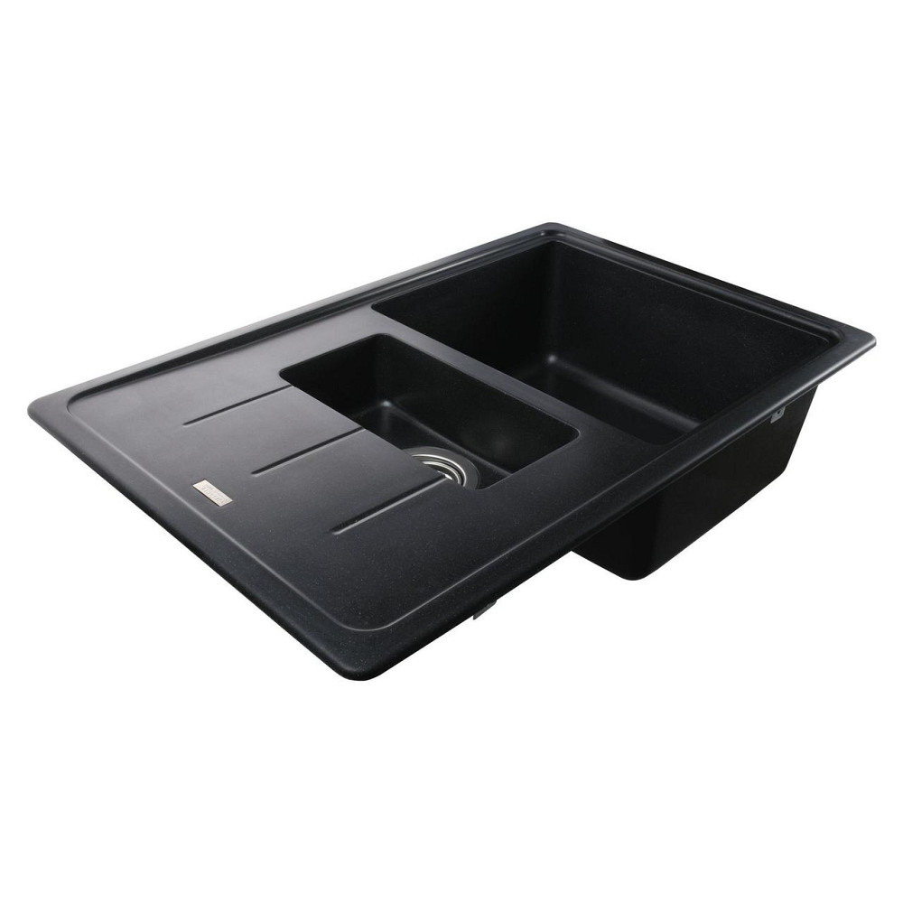 Гранітна мийка Globus Lux IZEO чорний металік 780x500 мм-А0001 Київ - фото 3