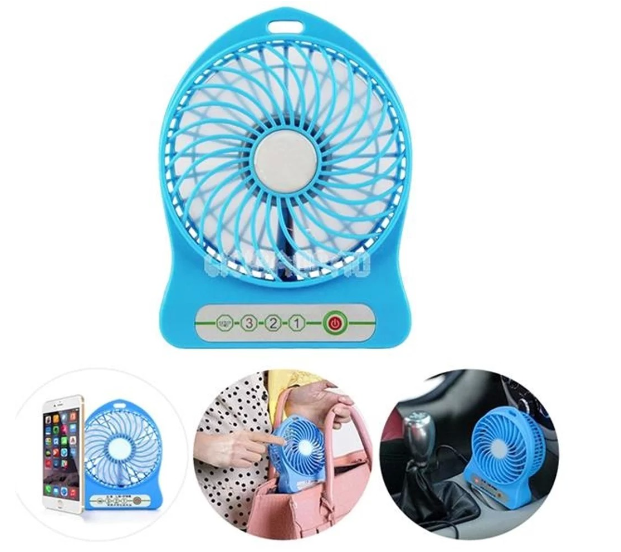 Портативний настільний міні-вентилятор 3 швидкості, акумулятор знімний FAN-001, без підбору за кольором Одеса - фото 5
