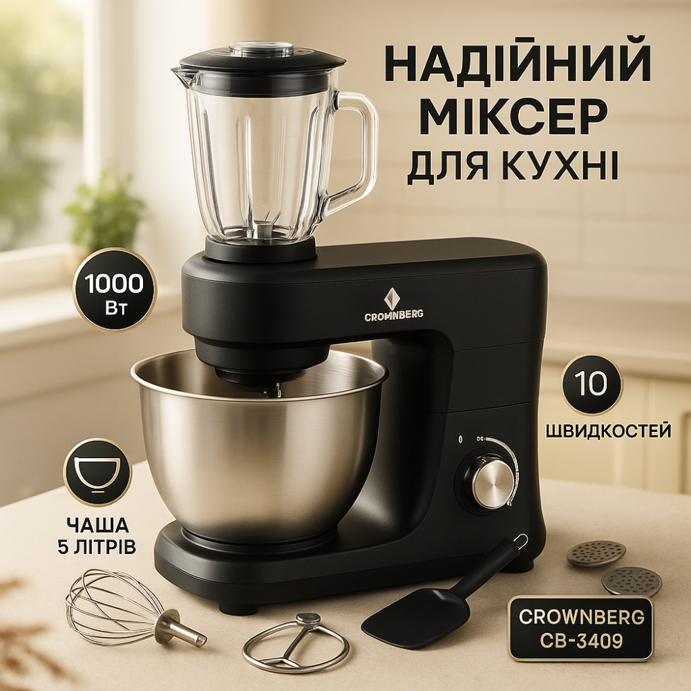 Миксер для взбивания кремов, Надежный ручной миксер для кухни Нержавеющий стационарный FL-30 Львов - изображение 14