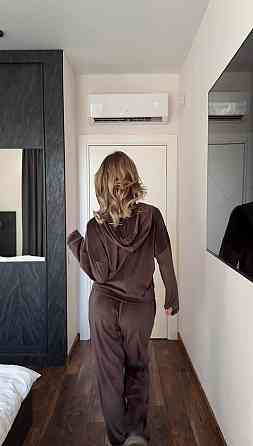 Женский повседневный костюм двойка: кофта и штаны велюр Шоколадный Одесса