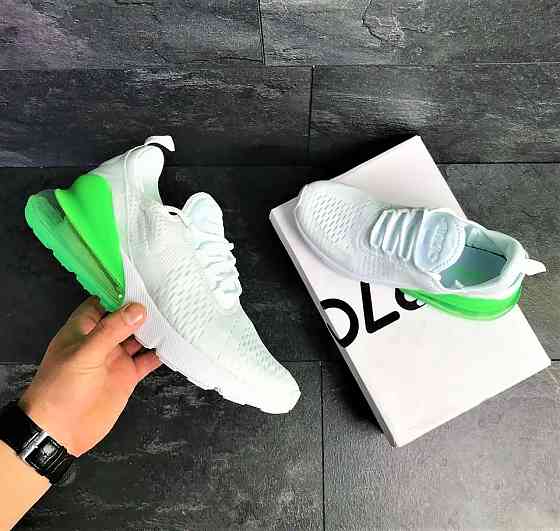 Кросівки Nike 270 Чоловічі Білі з Амортизацією Зелені Найк (розміри: 42,43,44,45) Дніпро