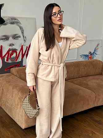 Жіночий костюм із двостороннього турецького флісу Бежевий 48/52 Харків