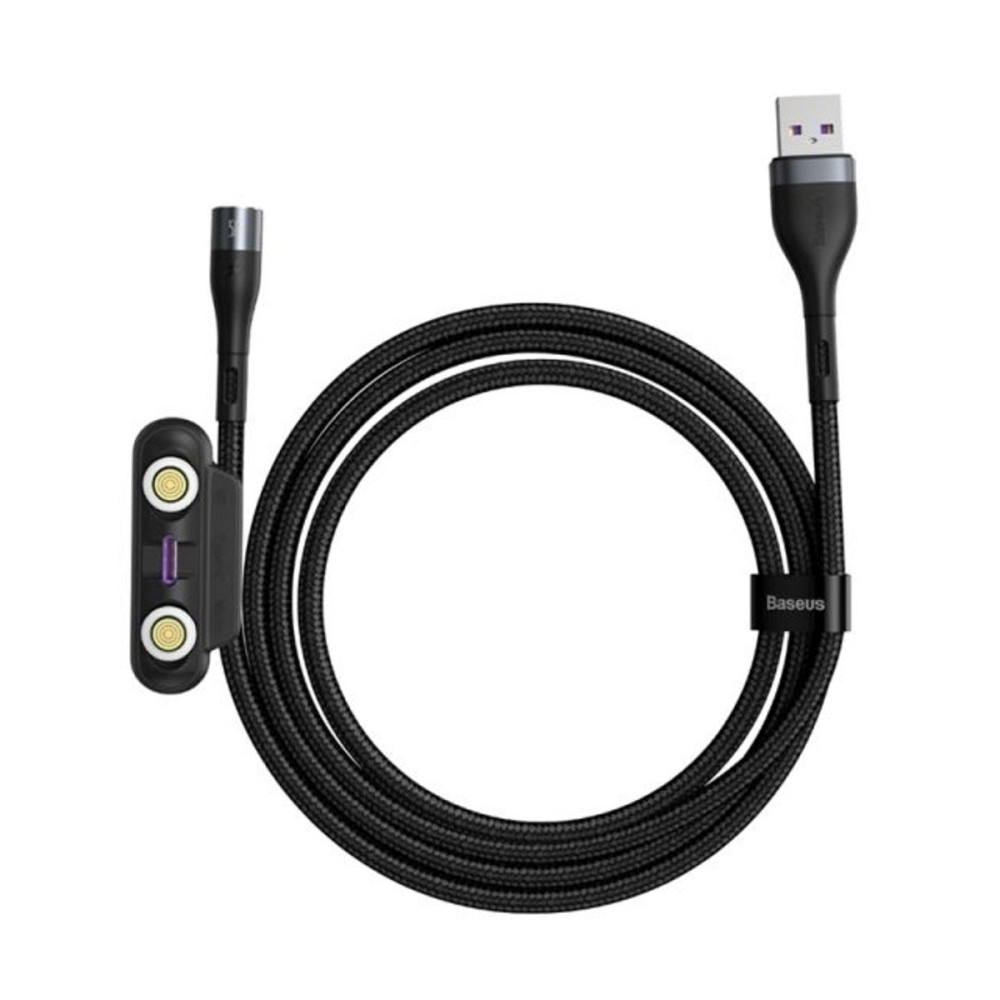 Кабель Baseus Zinc Magnetic Safe Fast Charging Data Cable USB to Micro 2.1A 1m Gray+Black Киев - изображение 3