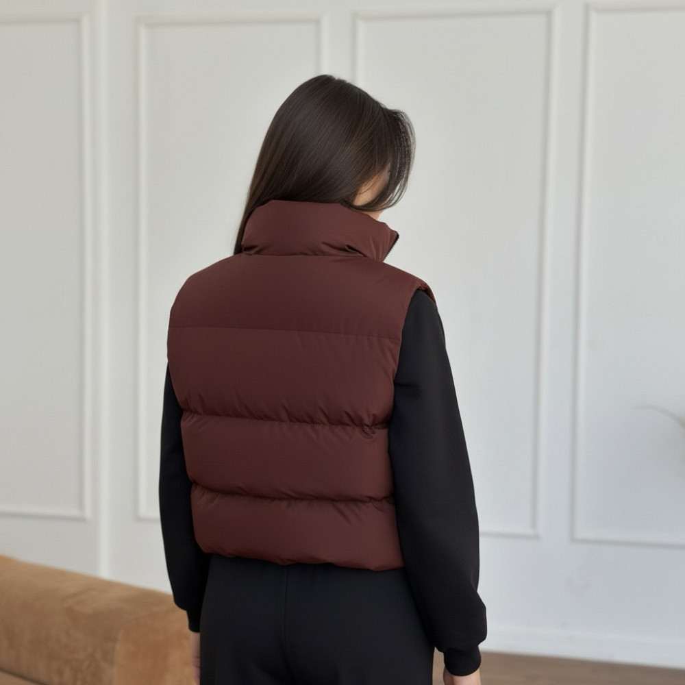 Жилетка чорна жіноча укорочена Коричневий 42/44 Харків - фото 13