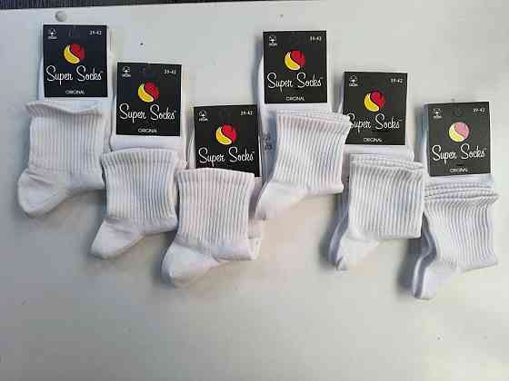 Набір чоловічих спортивних шкарпеток (6 шт.) середні за висотою білого кольору Super Socks MS6 39-42 Київ