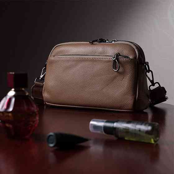 Женская стильная сумка из натуральной кожи Vintage 22599 Бежевая Киев