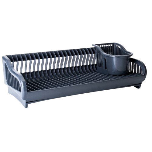 Сушарка для посуду + підставка для ст.приладів 2в1 53*23*19см пластик граніт Алеана Житомир - фото 1