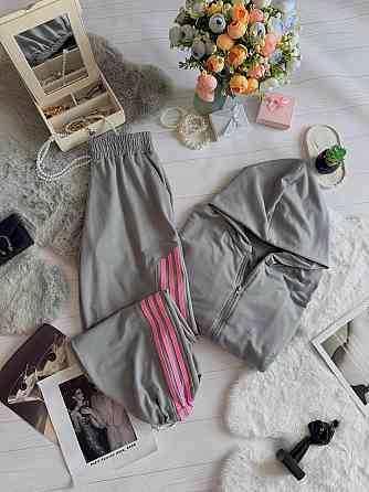 Жіночий стильний повсякденний костюм, двоколірний двонитка Сірий, 42/44 Одеса