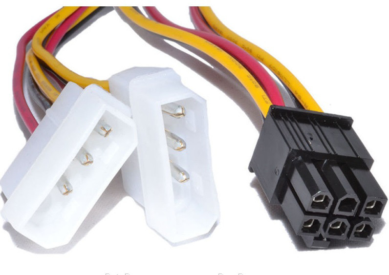Кабель питания для видеокарт (6pin- 2x PCI-E), длина 15см Полтава - изображение 1
