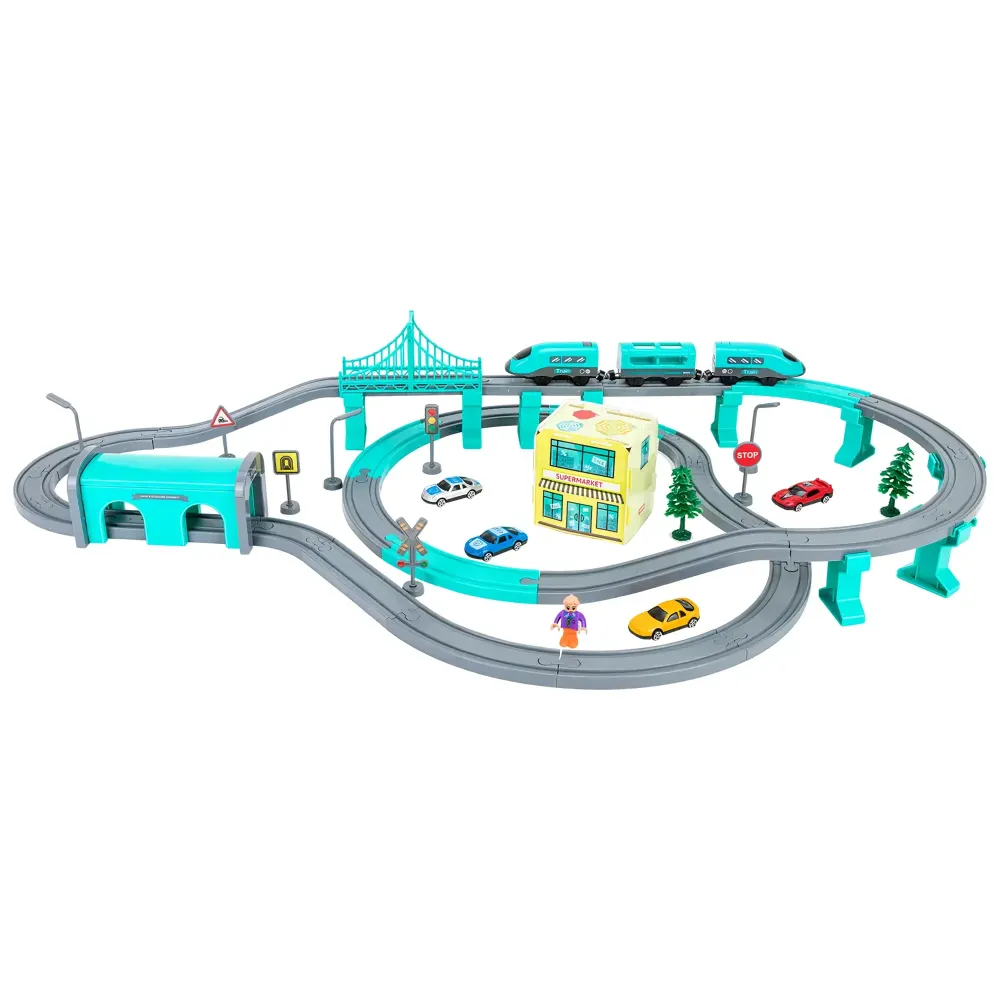 Игровой набор "Железная дорога с электропоездом" 92 детали Коломия - фото 2