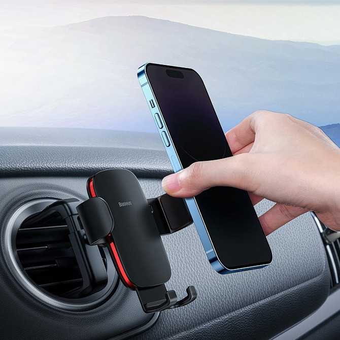 Автотримач для телефону Baseus Metal Age II Gravity Car Mount (Round Air Outlet Version) SUJS030001 (Чорний) Миколаїв - фото 7