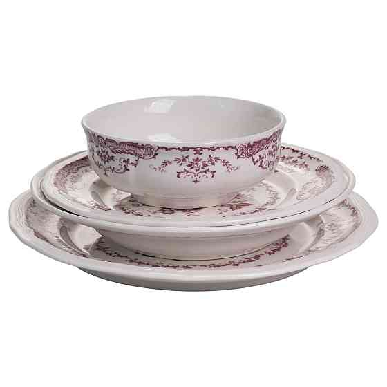 Фарфоровый столовый набор на 4 персоны, 16 предметов, Розовый Киев